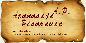 Atanasije Pisarević vizit kartica